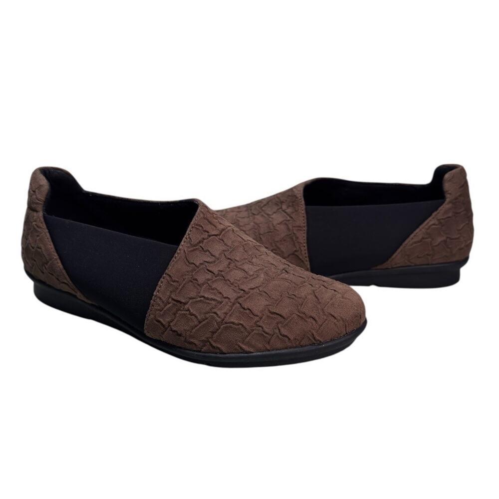 Bussola CELESTE Women's Textured Brown Black Leather Slip On Shoes EU Size 38